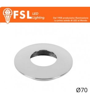 VEGA - Cover Curva per Punto Luce LED – Ø70 – Cromo