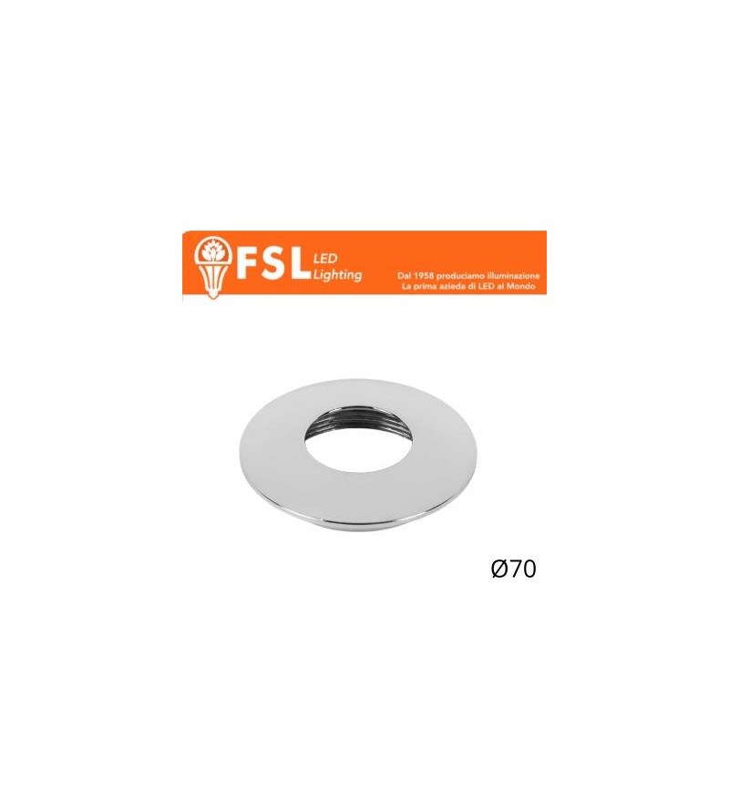 VEGA - Cover Curva per Punto Luce LED – Ø70 – Cromo