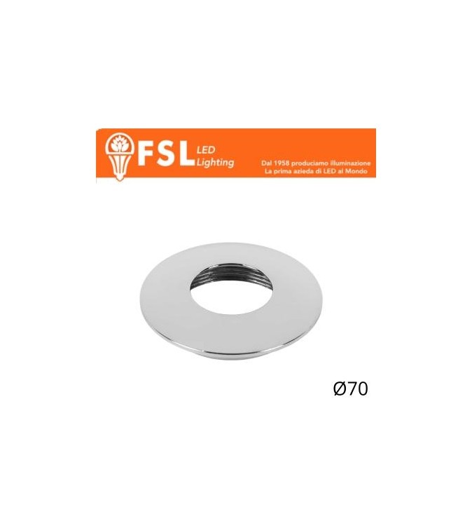 VEGA - Cover Curva per Punto Luce LED – Ø70 – Cromo