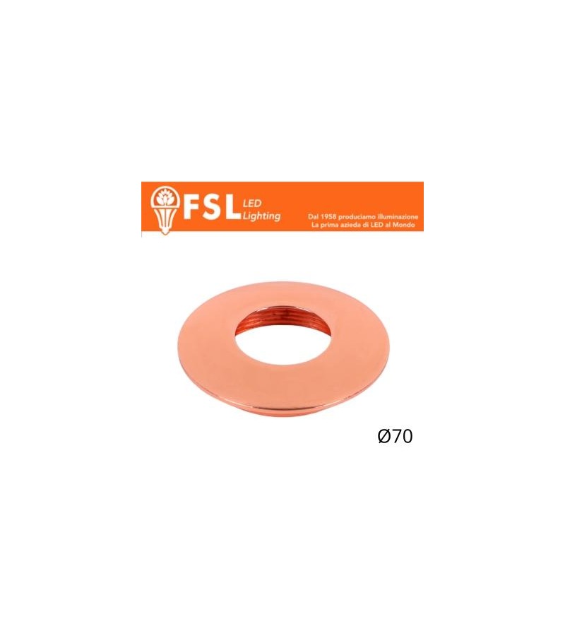 VEGA - Cover Curva per Punto Luce LED – Ø70 – Oro Rosa