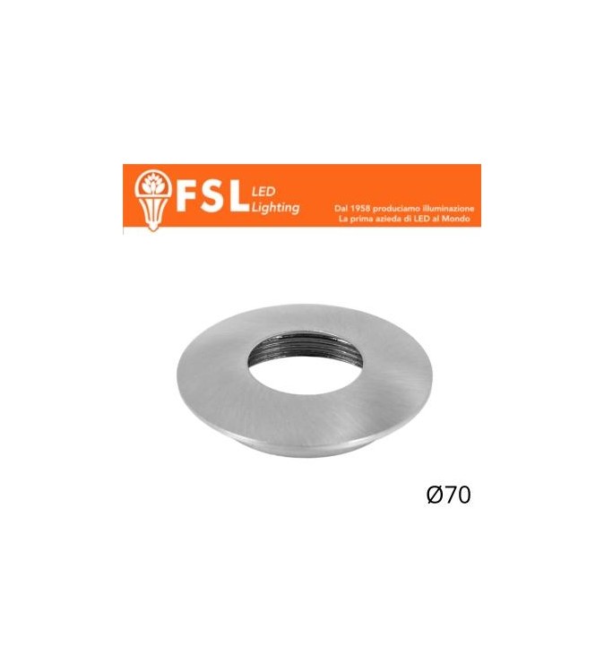 VEGA - Cover Curva per Punto Luce LED – Ø70 – Nichel Satinato