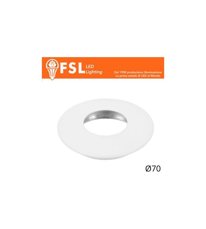 VEGA - Cover Curva per Punto Luce LED – Ø70 – Bianco opaco