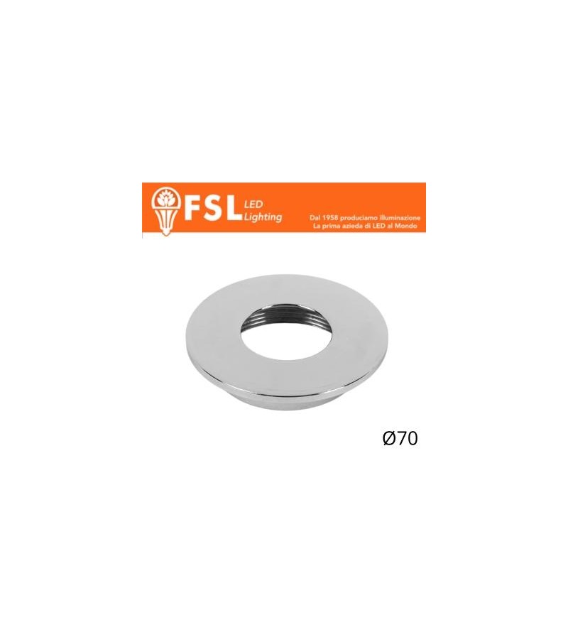 VEGA - Cover Piatta per Punto Luce LED – Ø70 – Cromo