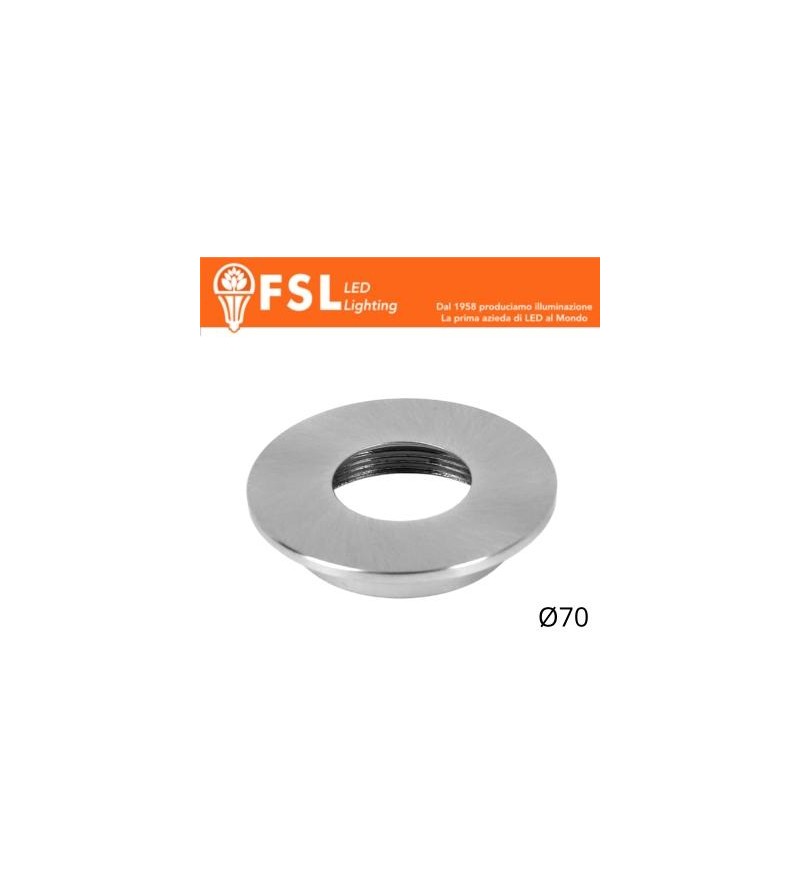VEGA - Cover Piatta per Punto Luce LED – Ø70 – Nichel Satinato