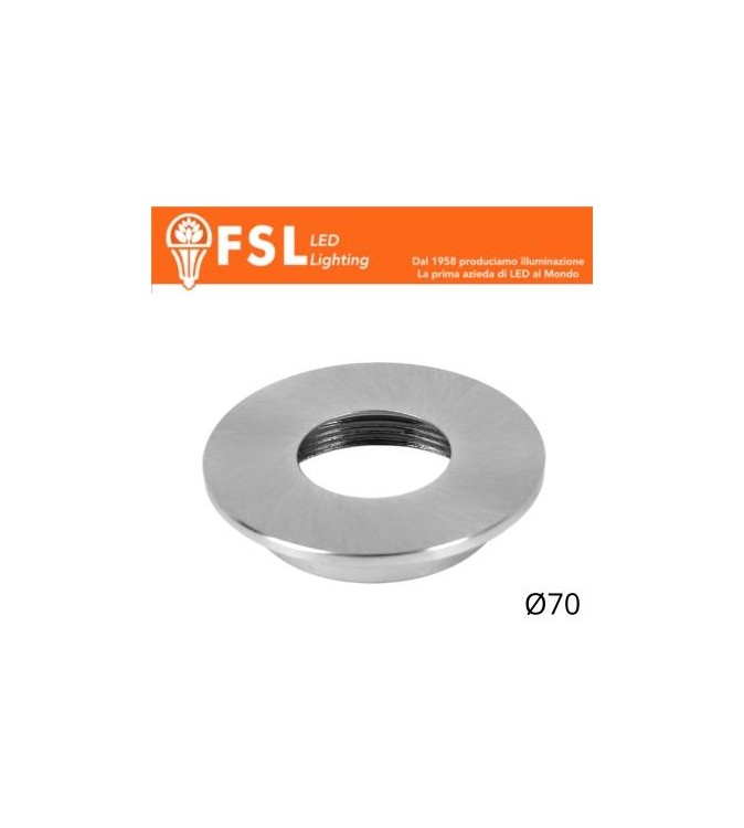 VEGA - Cover Piatta per Punto Luce LED – Ø70 – Nichel Satinato