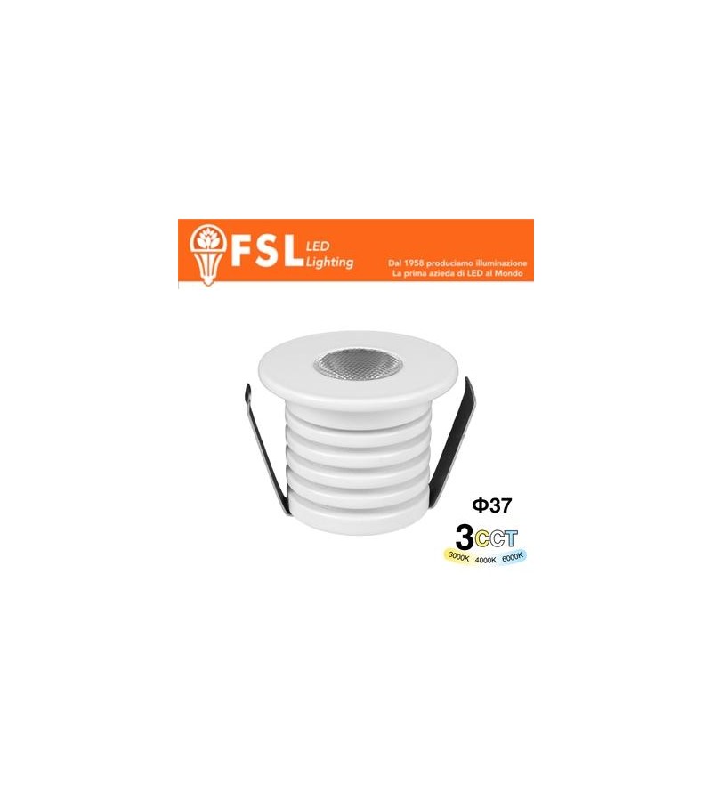 VEGA - Punto luce LED Spotlight  – 1W 3CCT – 37*37mm – IP20 - Driver Eaglerise