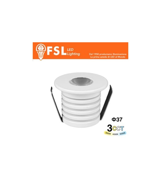VEGA - Punto luce LED Spotlight  – 1W 3CCT – 37*37mm – IP20 - Driver Eaglerise