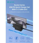 Carica Batterie PD 45 Watt con cavo da C a C per carica rapida nero