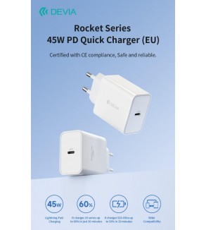 Carica Batterie PD 45 Watt Tipo-C per carica rapida bianco