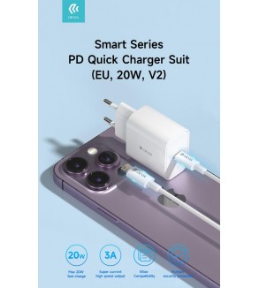 Carica batteria rapido PD 20W con Cavo Tipo-C a Lightning