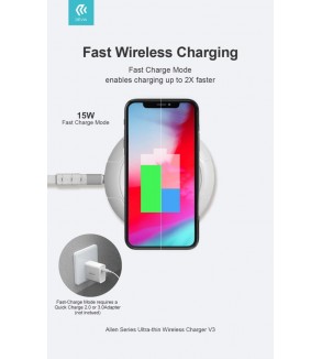 Caricabatterie Allen wireless ultrasottile V3 15 Watt Bianco
