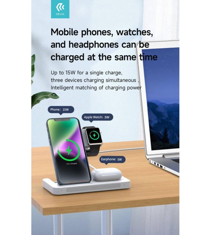 Supporto carica wireless 15 Watt per smartphone apple watch