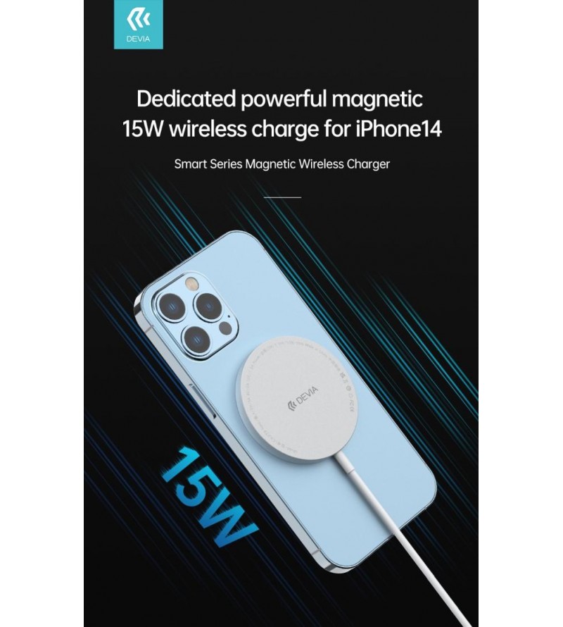 Caricatore Magnetico Mag-Safe per iPhone 3A. 15W. Qi