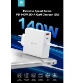 Carica batterie PD da 140 Watt GaN 2 uscite Tipo-C ed una Usb A