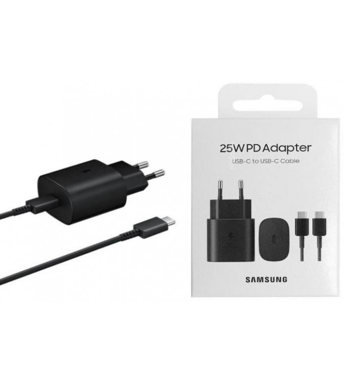 Caricabatteria Originale Samsung EP-TA800XBE 25W con Cavo