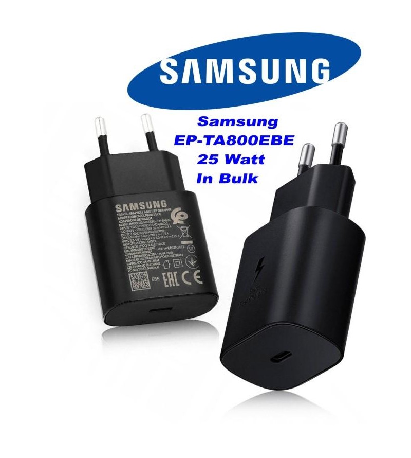 Caricatore EP-TA800EBE Samsung USB-C 25 Watt Nero in Bulk