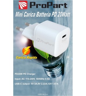 Mini Carica Batteria Rapido PD 20W Uscita Tipo-C