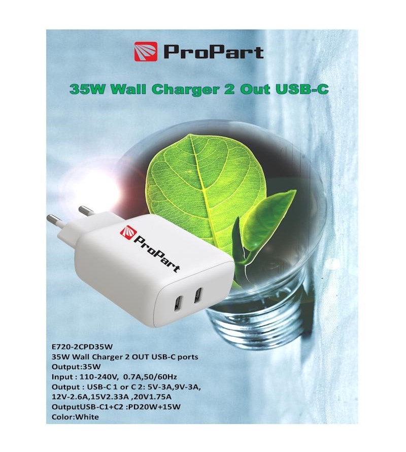 Carica Batterie 35W 2 Output USB-C