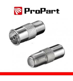 Adattatore antenna TV 75 Ω Presa F - Presa TV 9.5mm metallic