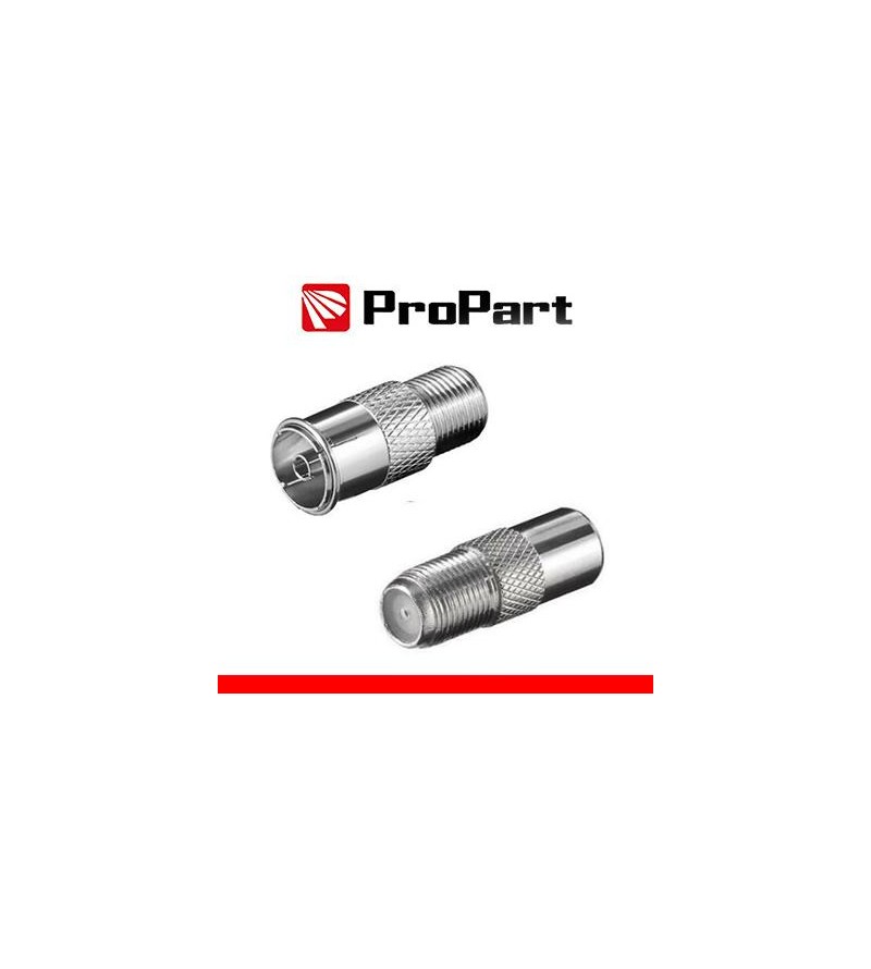 Adattatore antenna TV 75 Ω Presa F - Presa TV 9.5mm metallic