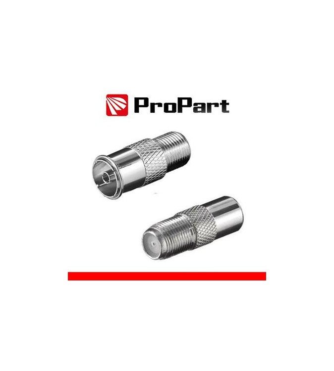 Adattatore antenna TV 75 Ω Presa F - Presa TV 9.5mm metallic
