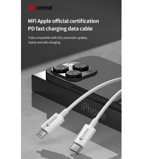 Cavo carica e dati 1,5m 3A Certific. MFI Tipo-C a Lightning
