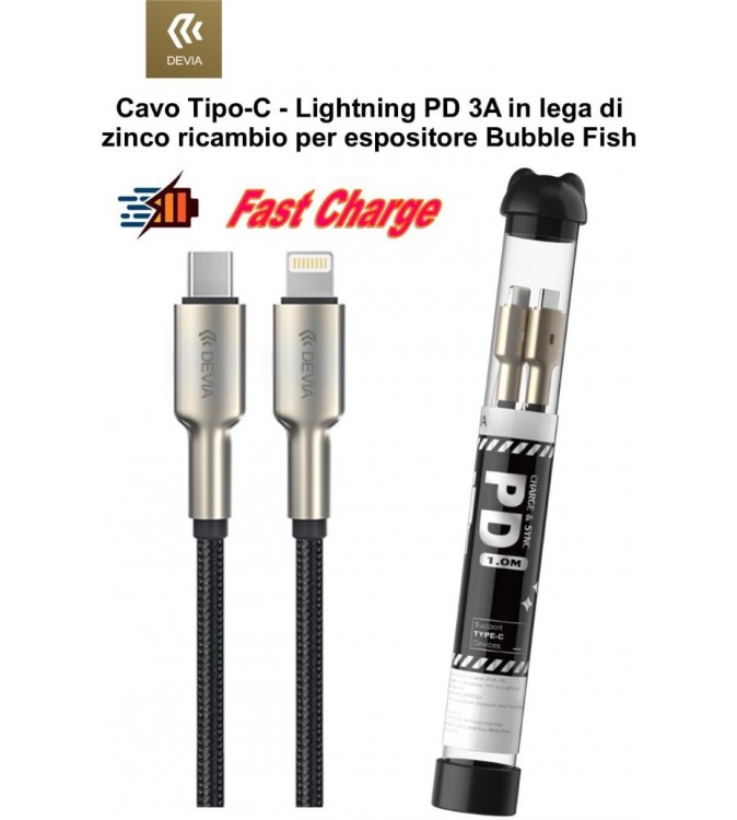 Cavo Bubble Tipo-C - Lightning lega zinco ricambio Espositor