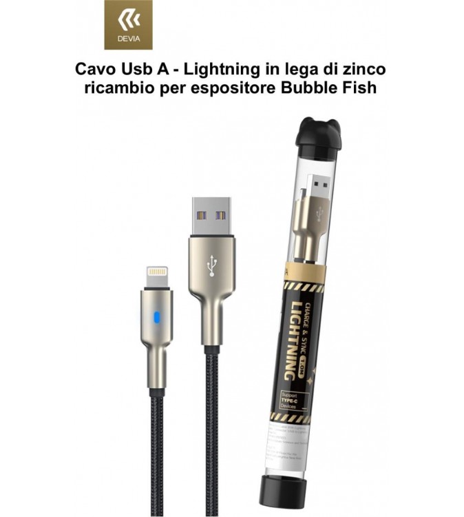 Cavo Bubble Usb A - Lightning lega zinco ricambio Espositore