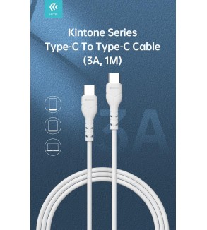 Kintone Cavo da Tipo-C a Tipo-C 5V 3A 1Mt Carica e dati Bianco