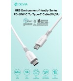 Cavo Certificato GRS da Tipo C a C 60W 3A 1 Metro PD