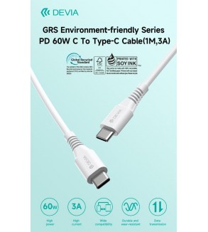 Cavo Certificato GRS da Tipo C a C 60W 3A 1 Metro PD