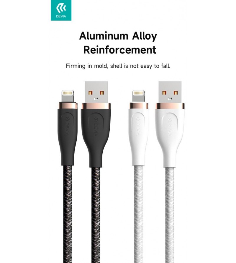 Cavo Intrecciato da Usb a Lightning 2,4 A, 1,5 Metri Bianco