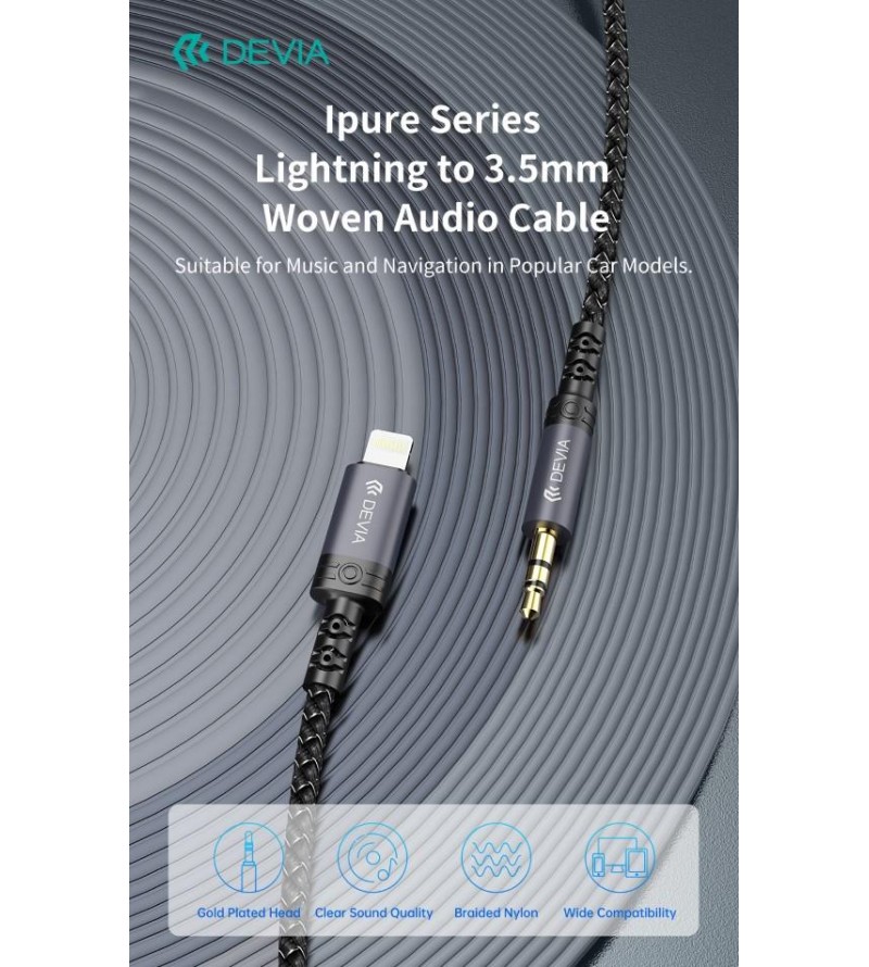 Cavo Audio da Lightning a Jack 3.5mm lunghezza 1 mt