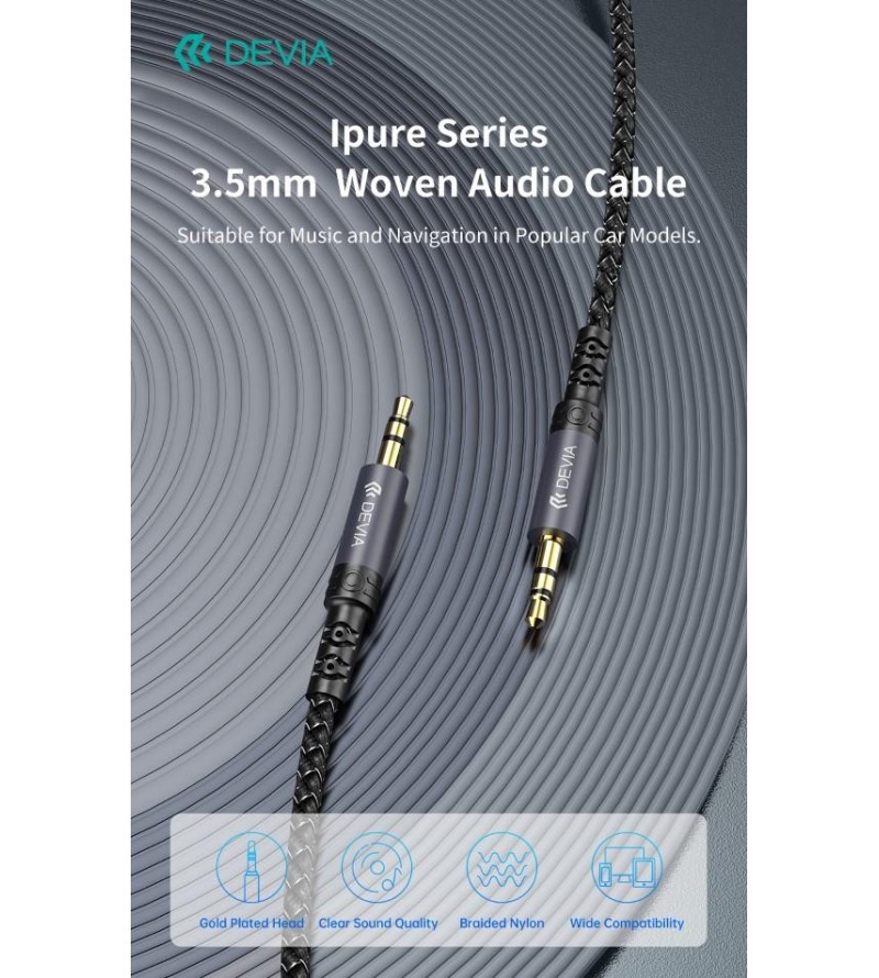 Cavo Audio Jack dorati 3,5 a 3,5 mm 1 Metro nero