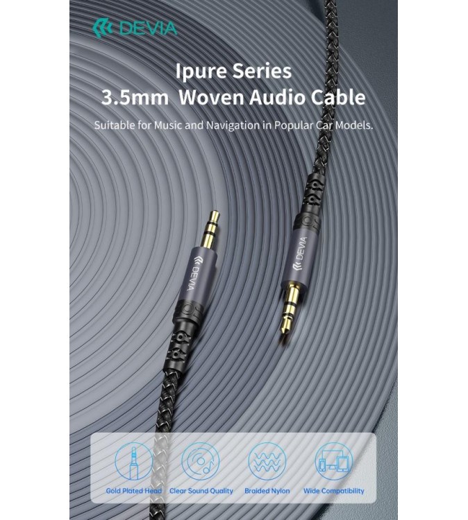 Cavo Audio Jack dorati 3,5 a 3,5 mm 1 Metro nero