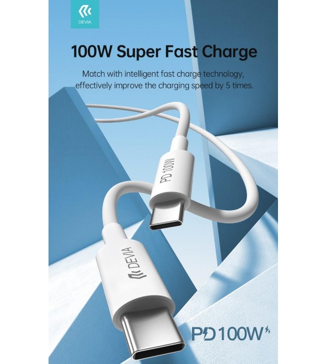 Cavo per carica rapida PD da Tipo-C a Tipo-C 100W 5A 1.5 mt