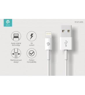 Cavo Dati Carica Lightning iPhone e iPad IOS 1 metro Bianco