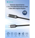 Cavo carica rapida 60W da Tipo C a C con display digitale 