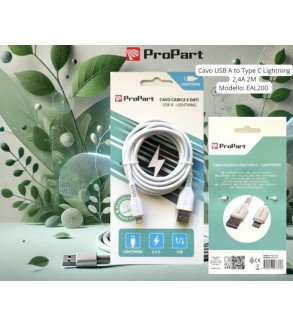 Cavo Lightning Apple 5V 2.4A 2mt Carica e dati Bianco
