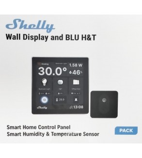 Shelly Wall Display + Sensore H&T - Pannello con Display touch Nero