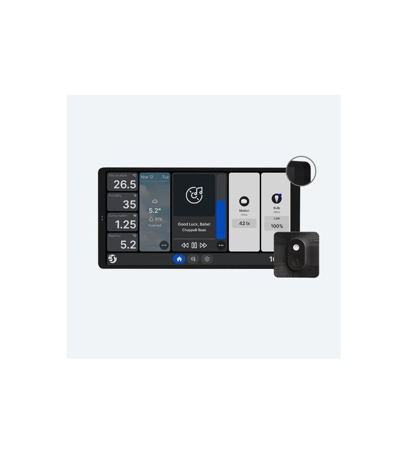 Shelly Pannello a muro grande Wall Display X2 Nero + Sensore BLU H&T Nero