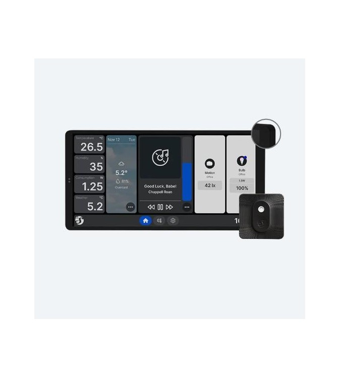 Shelly Pannello a muro grande Wall Display X2 Nero + Sensore BLU H&T Nero