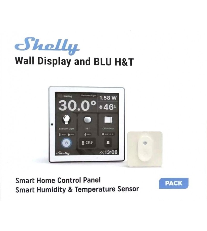 Shelly Wall Display + Sensore H&T - Pannello con Display touch Bianco