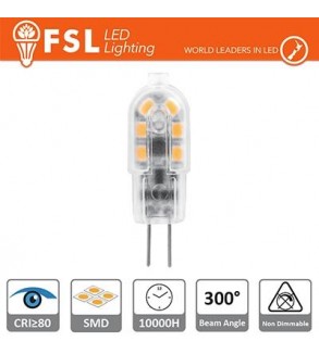 G4 - 1.5W 4000K 125LM 300º 39x12x10mm CRI80 DC-12V