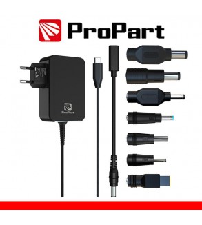 Alimentatore Propart GaN Type C 90W  + 7 Connettori DC nero