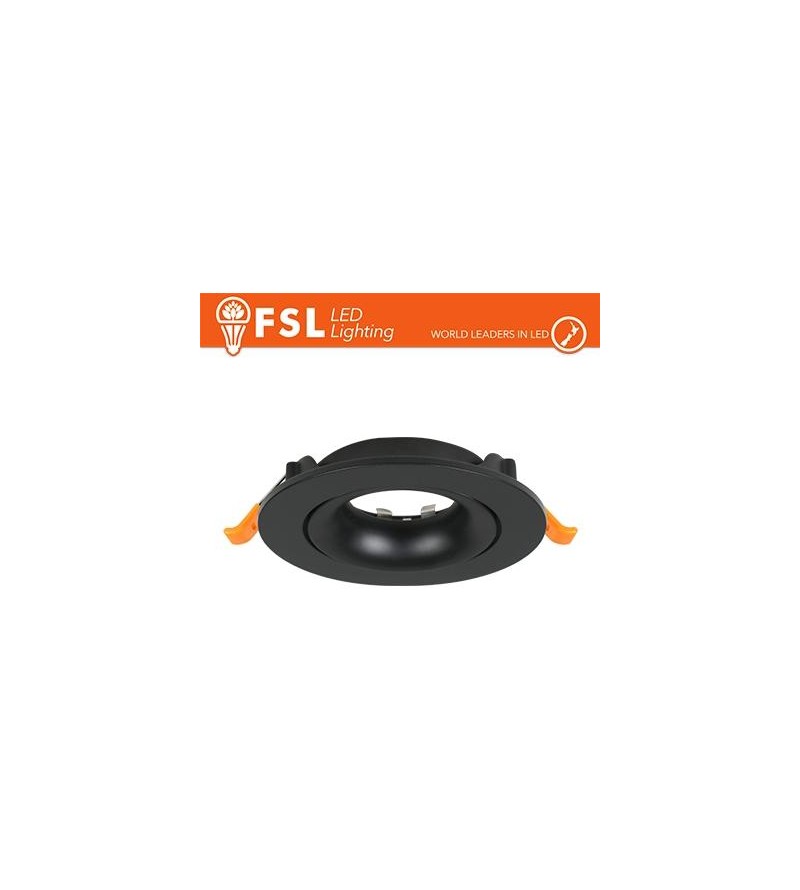 Ghiera orientabile TONDA - Alluminio verniciato a polvere, foro 90mm NERA