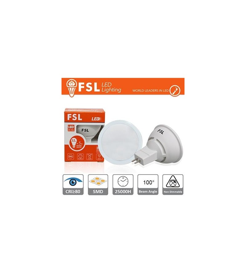 MR16 Lampadina LED - 6W 3000K 500LM 100º CRI80 DC 12V
