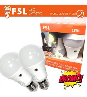 Lampada LED con Doppio Sensore Crepuscolare 9W 4000K - Confezione 2PACK