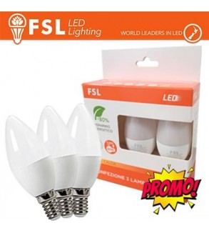 Lampada Oliva E14: Confezione PROMO 3PACK - 6W 3000K