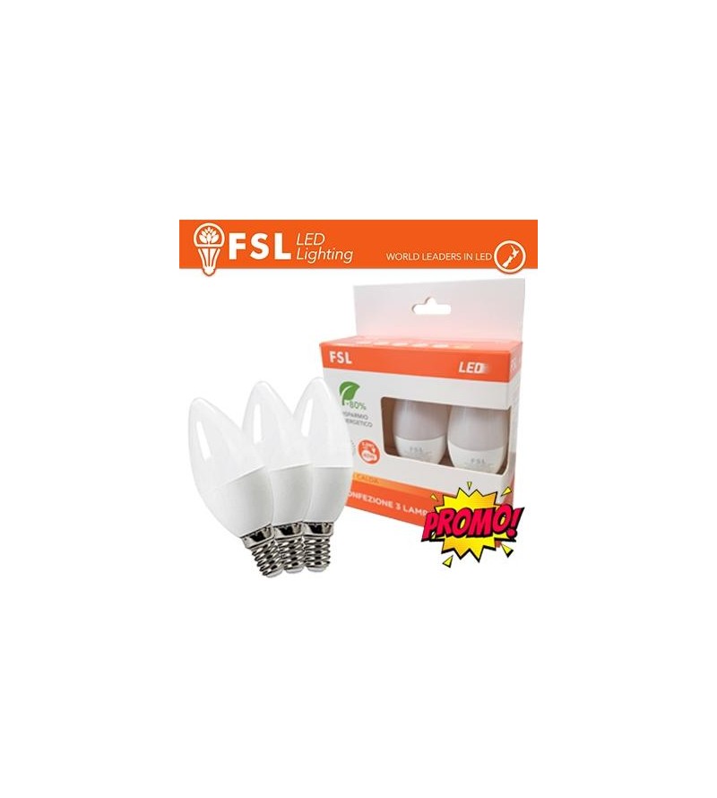 Lampada Oliva E14: Confezione PROMO 3PACK - 6W 3000K
